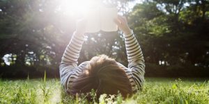 woman relaxed in the park